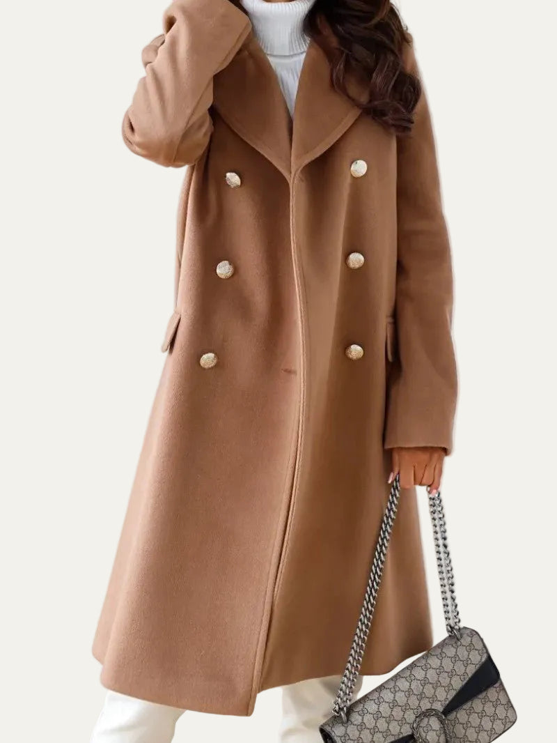 VogeLuxe | Women’s Double Breasted Wool Style Overcoat