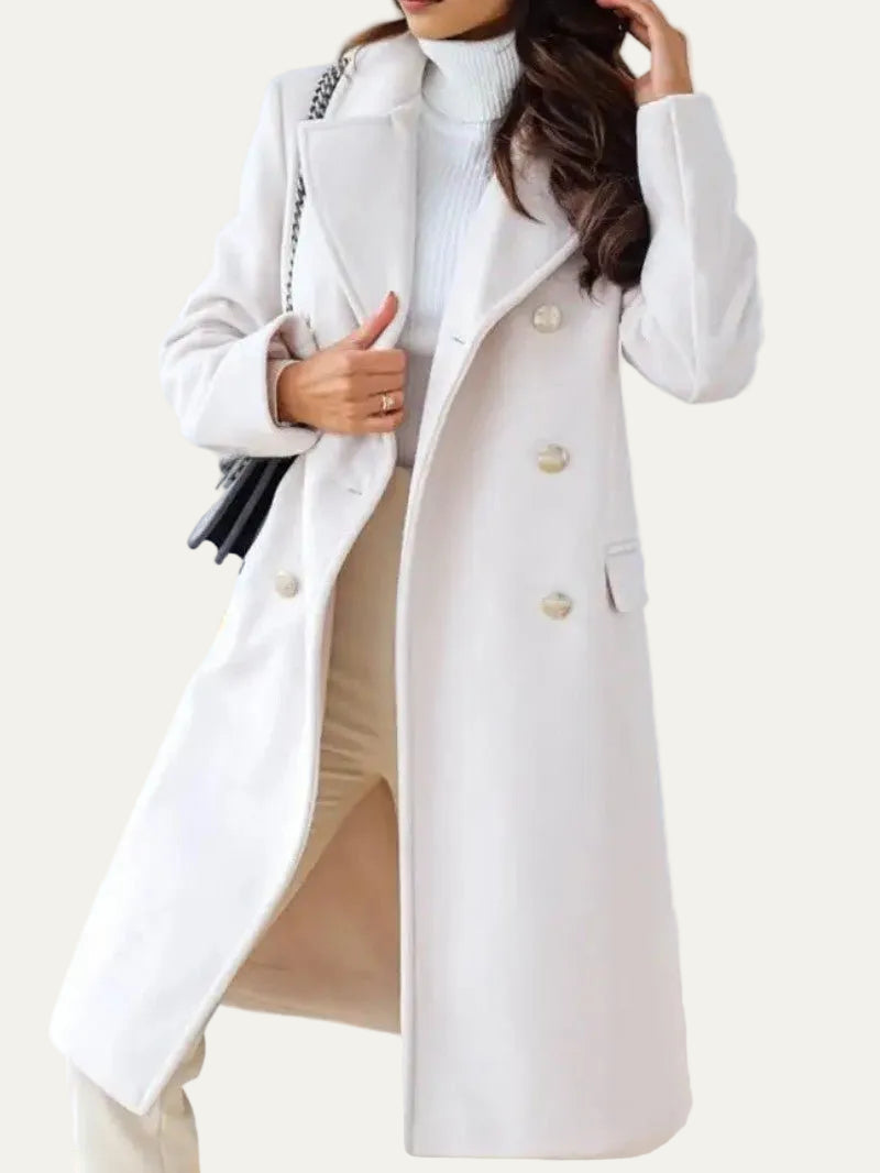 VogeLuxe | Women’s Double Breasted Wool Style Overcoat