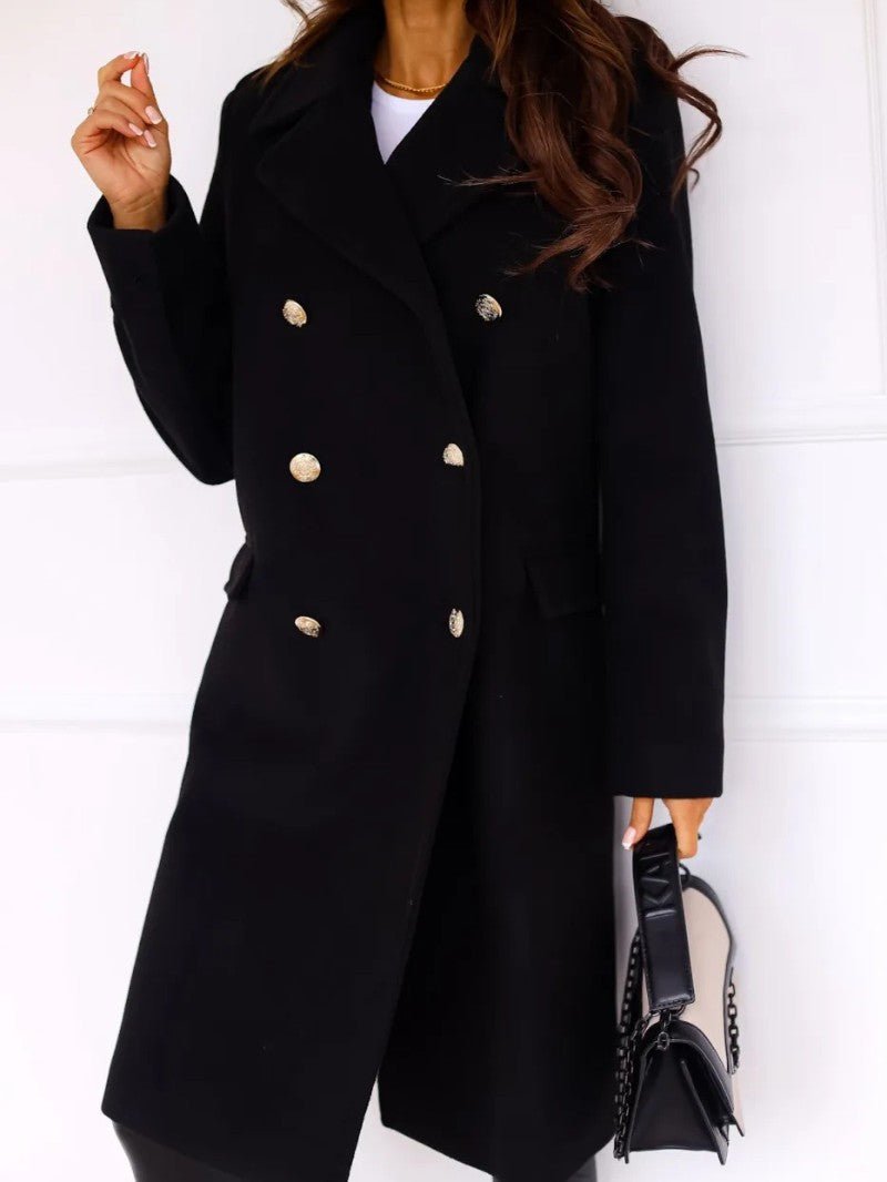 VogeLuxe | Women’s Double Breasted Wool Style Overcoat