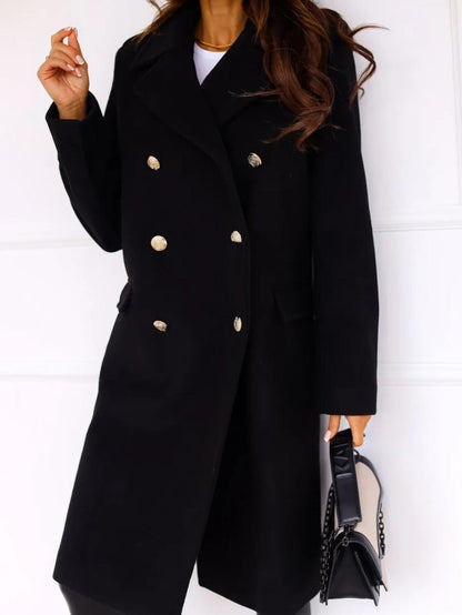 VogeLuxe | Women’s Double Breasted Wool Style Overcoat