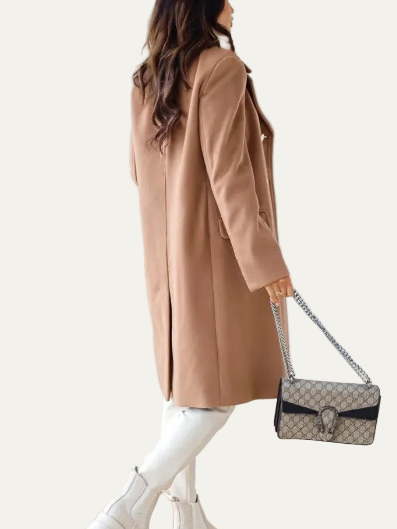 VogeLuxe | Women’s Double Breasted Wool Style Overcoat