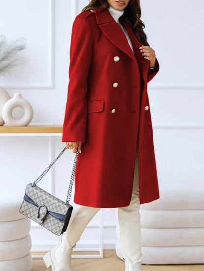 VogeLuxe | Women’s Double Breasted Wool Style Overcoat