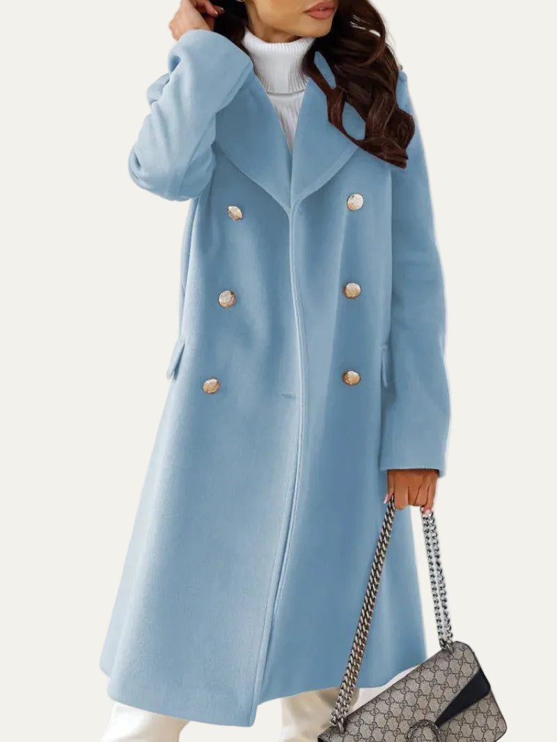 VogeLuxe | Women’s Double Breasted Wool Style Overcoat