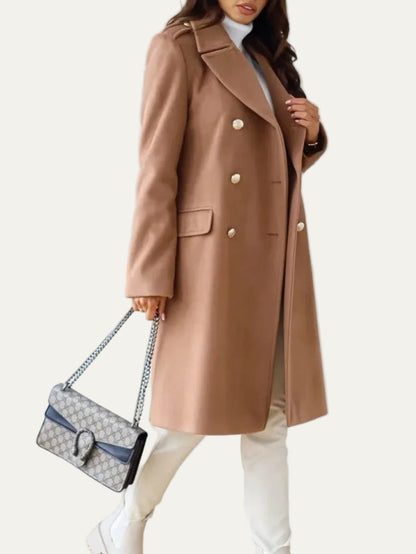 VogeLuxe | Women’s Double Breasted Wool Style Overcoat