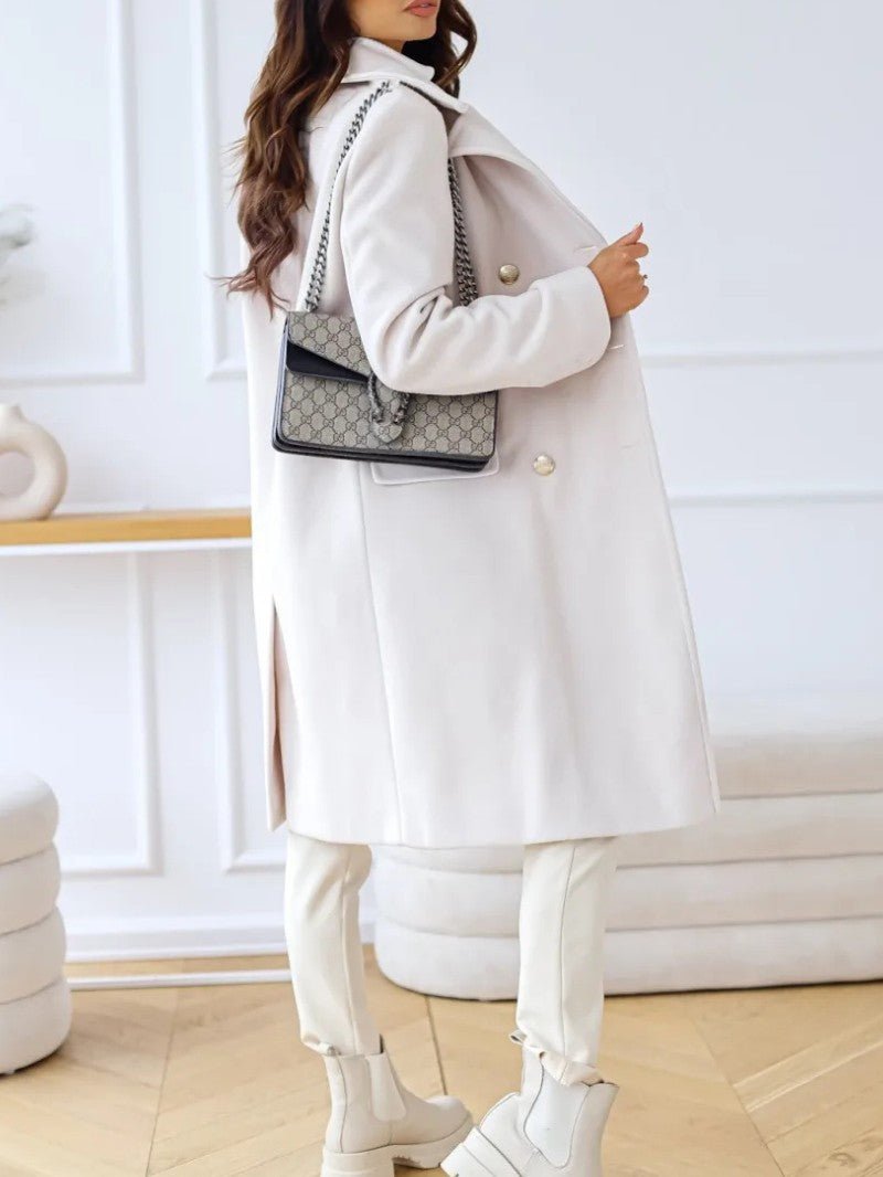 VogeLuxe | Women’s Double Breasted Wool Style Overcoat