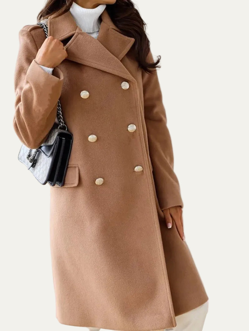VogeLuxe | Women’s Double Breasted Wool Style Overcoat