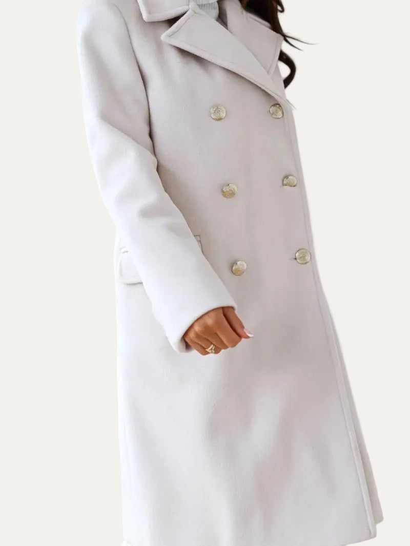 VogeLuxe | Women’s Double Breasted Wool Style Overcoat