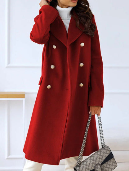 VogeLuxe | Women’s Double Breasted Wool Style Overcoat