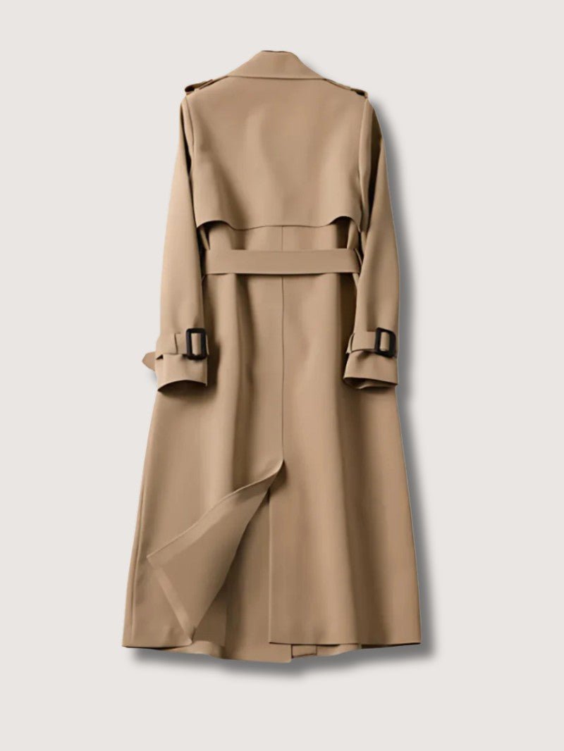 VogeLuxe | Women’s Belted Double Breasted Longline Trench Coat