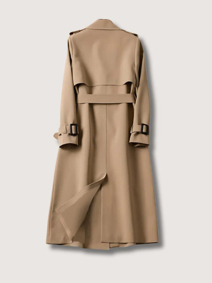 VogeLuxe | Women’s Belted Double Breasted Longline Trench Coat