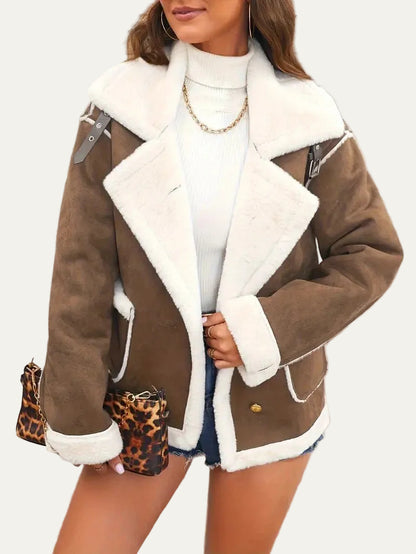 VogeLuxe | Women’s Aviator Faux Shearling Jacket