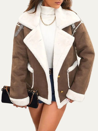 VogeLuxe | Women’s Aviator Faux Shearling Jacket