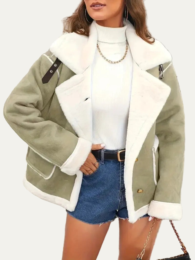 VogeLuxe | Women’s Aviator Faux Shearling Jacket