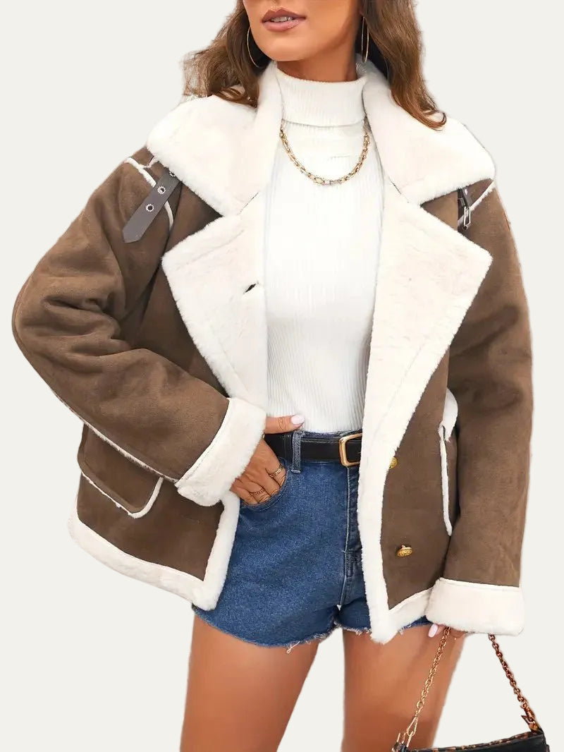 VogeLuxe | Women’s Aviator Faux Shearling Jacket