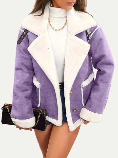 VogeLuxe | Women’s Aviator Faux Shearling Jacket