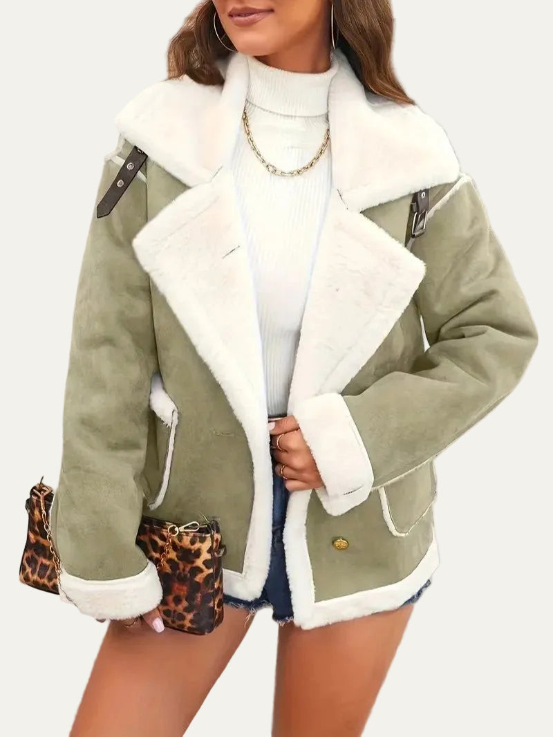 VogeLuxe | Women’s Aviator Faux Shearling Jacket