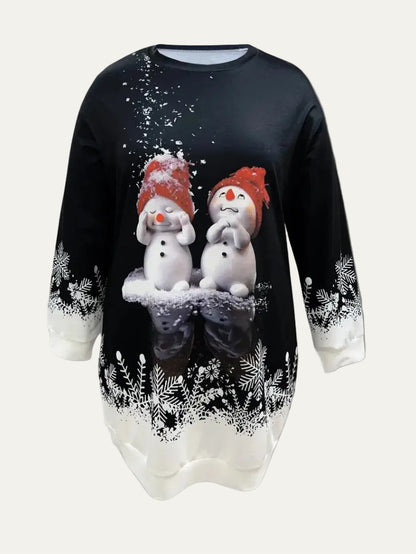 VogeLuxe | Women’s Festive Snowman Tunic Dress