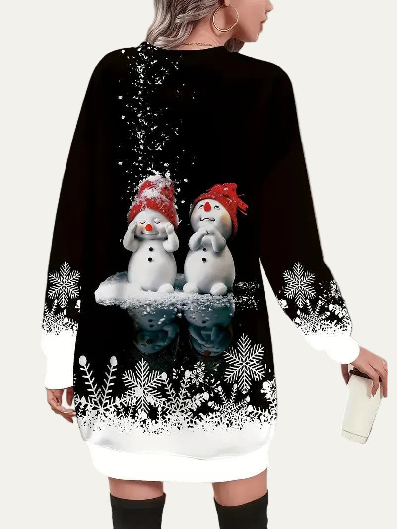 VogeLuxe | Women’s Festive Snowman Tunic Dress