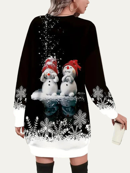VogeLuxe | Women’s Festive Snowman Tunic Dress