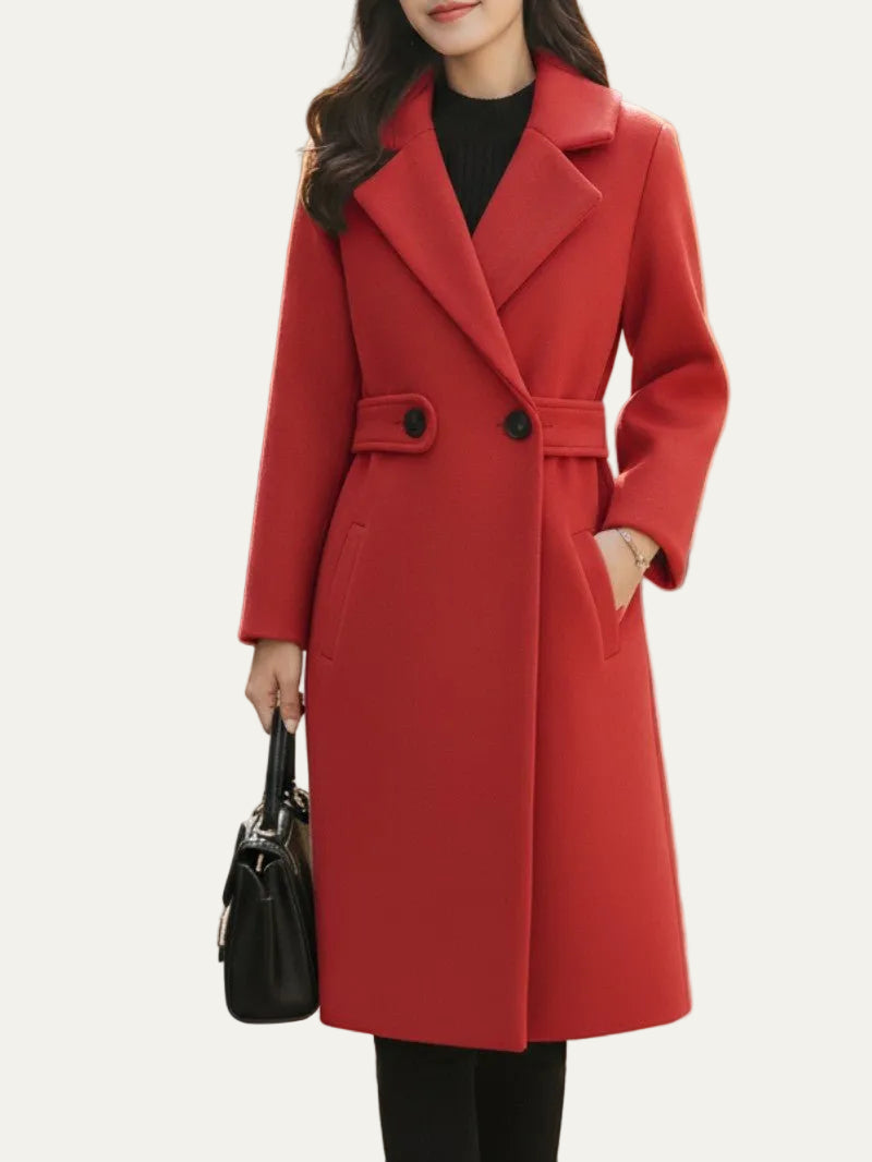 VogeLuxe | Women’s Tailored Mid Length Wrap Coat