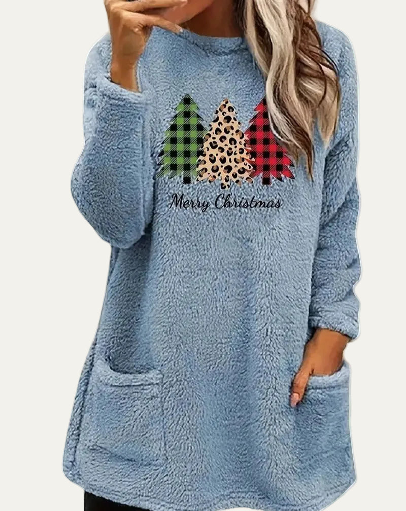 VogeLuxe | Women’s Christmas Fleece Tunic Top