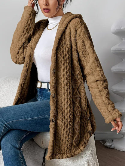 VogeLuxe | Women’s Quilted Hooded Longline Coat