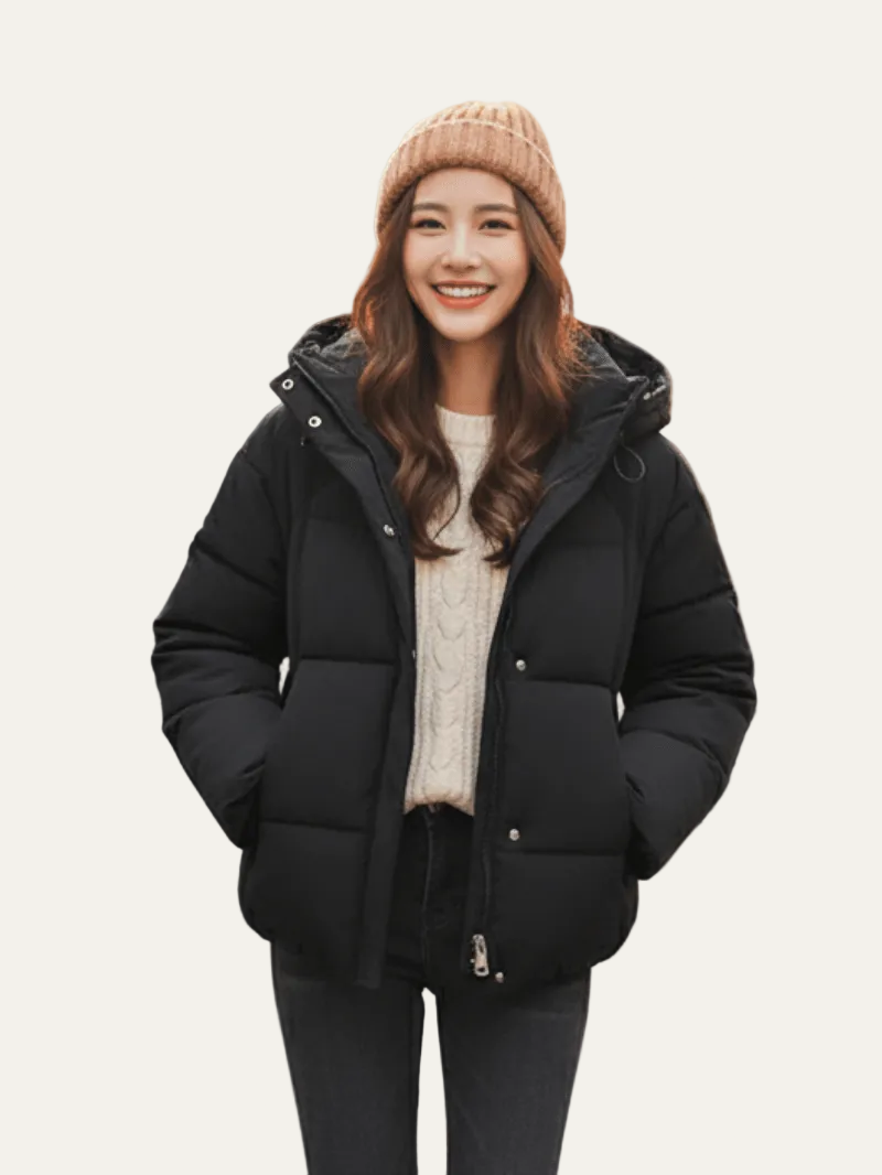 VogeLuxe | Women’s Heavyweight Quilted Puffer Jacket With Hood