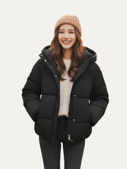 VogeLuxe | Women’s Heavyweight Quilted Puffer Jacket With Hood