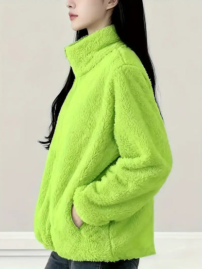 VogeLuxe | Women’s Plush High Pile Zip Front Fleece Jacket