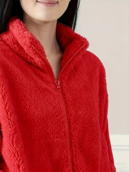 VogeLuxe | Women’s Plush High Pile Zip Front Fleece Jacket