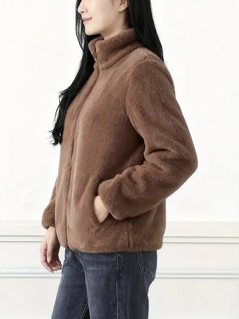 VogeLuxe | Women’s Plush High Pile Zip Front Fleece Jacket