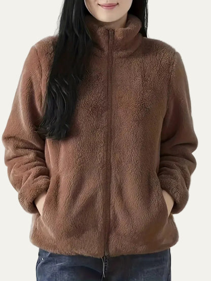 VogeLuxe | Women’s Plush High Pile Zip Front Fleece Jacket