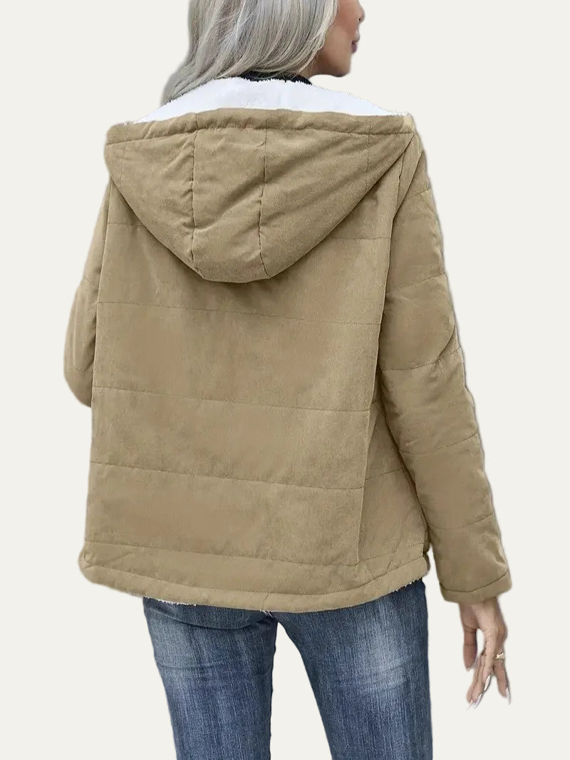 VogeLuxe | Women’s Hooded Contrast Lined Puffer Jacket