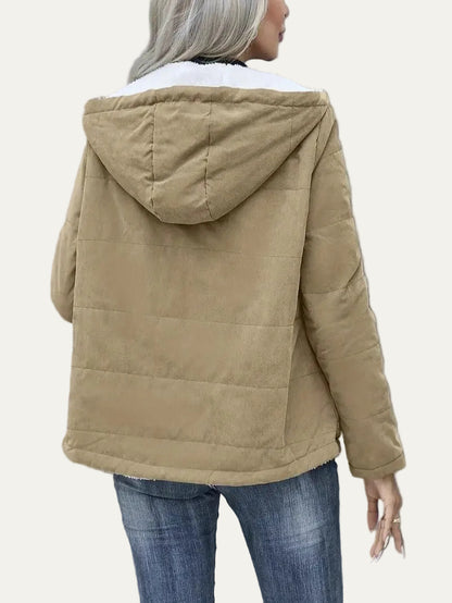 VogeLuxe | Women’s Hooded Contrast Lined Puffer Jacket