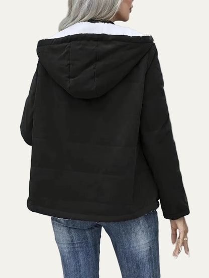 VogeLuxe | Women’s Hooded Contrast Lined Puffer Jacket