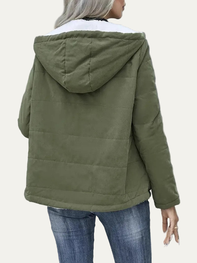 VogeLuxe | Women’s Hooded Contrast Lined Puffer Jacket
