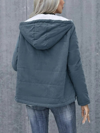 VogeLuxe | Women’s Hooded Contrast Lined Puffer Jacket