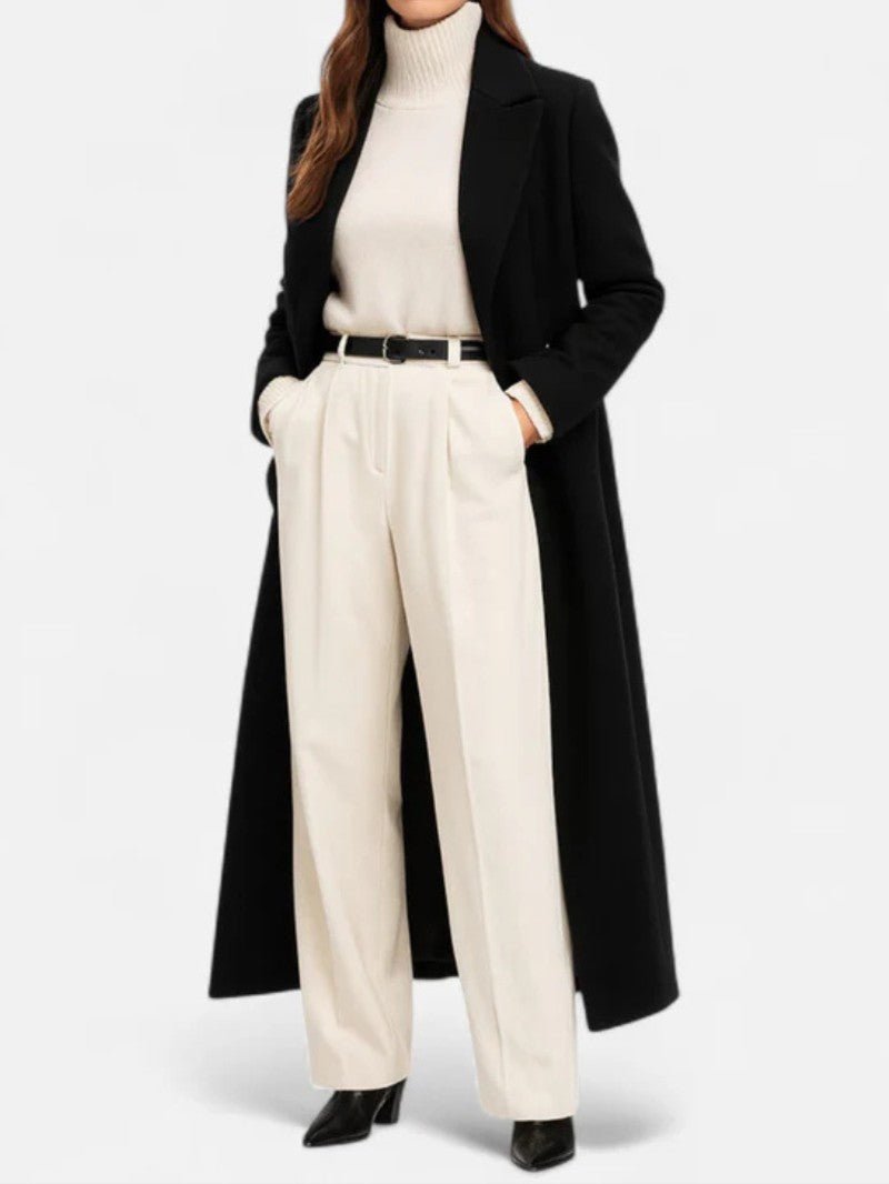 VogeLuxe | Women’s Full Length Structured Wool Trench Coat