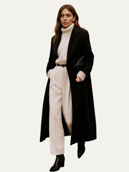 VogeLuxe | Women’s Full Length Structured Wool Trench Coat