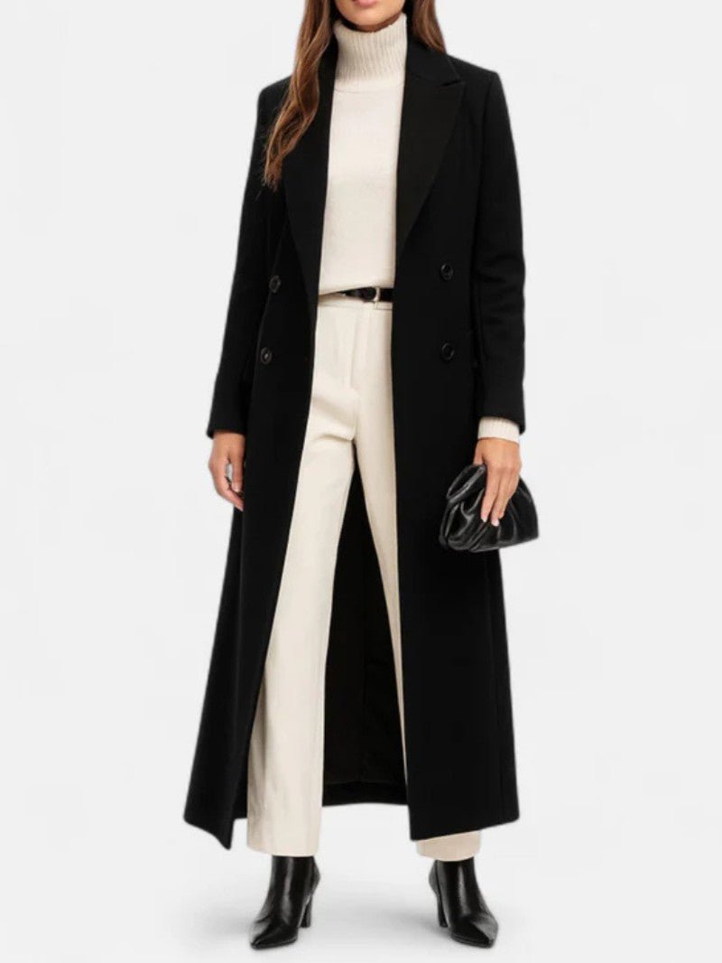 VogeLuxe | Women’s Full Length Structured Wool Trench Coat