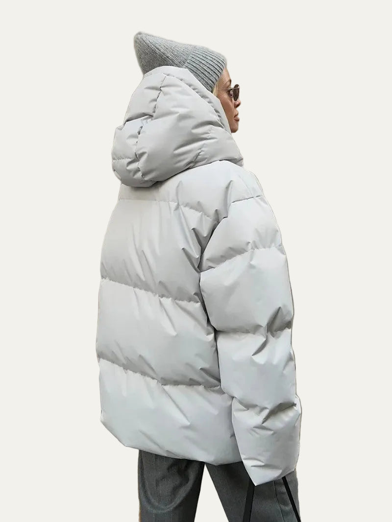 VogeLuxe | Women’s High-Neck Hooded Quilted Puffer Jacket