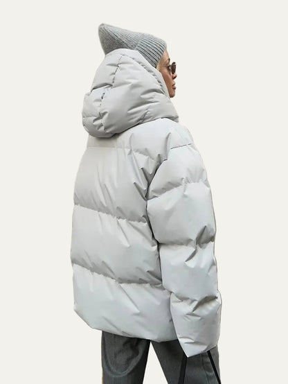VogeLuxe | Women’s High-Neck Hooded Quilted Puffer Jacket
