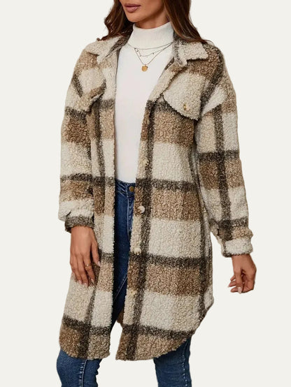 VogeLuxe | Women’s Oversized Plaid Shacket Jacket