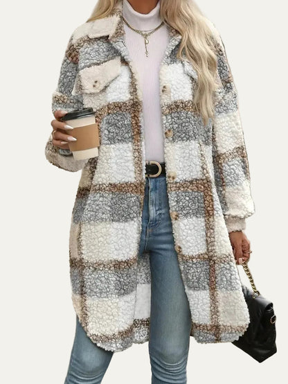 VogeLuxe | Women’s Oversized Plaid Shacket Jacket