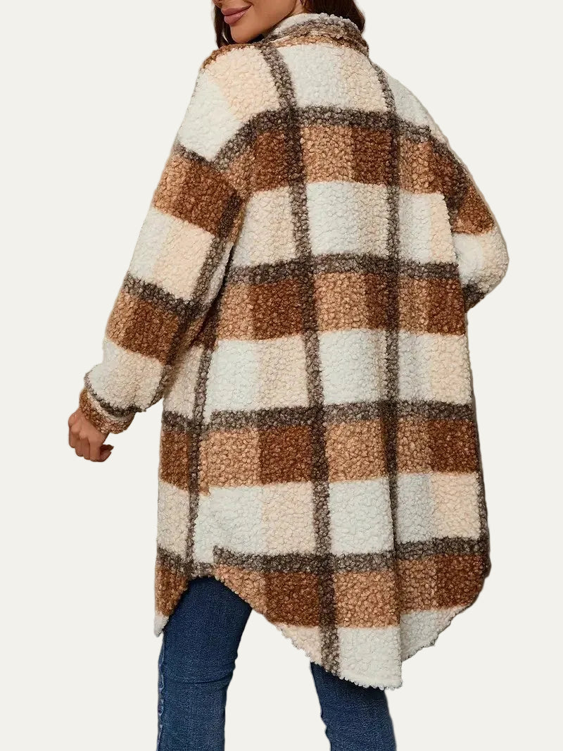 VogeLuxe | Women’s Oversized Plaid Shacket Jacket