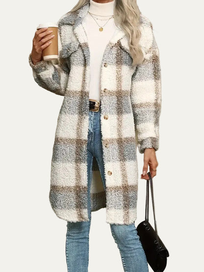 VogeLuxe | Women’s Oversized Plaid Shacket Jacket