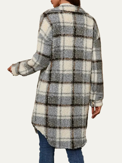 VogeLuxe | Women’s Oversized Plaid Shacket Jacket