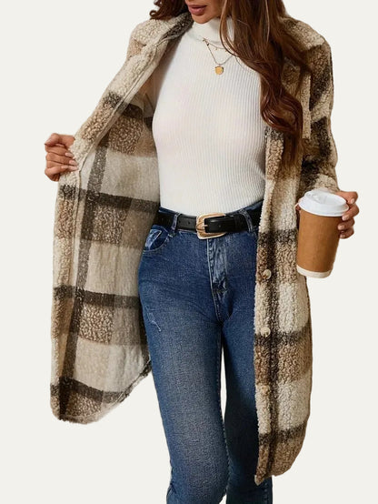 VogeLuxe | Women’s Oversized Plaid Shacket Jacket