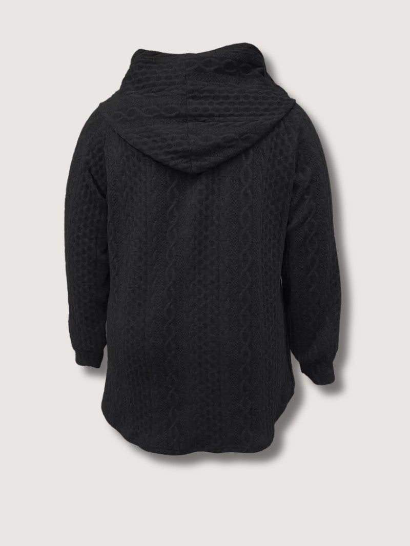 VogeLuxe | Women’s Cable Knit Zip Up Hooded Cardigan