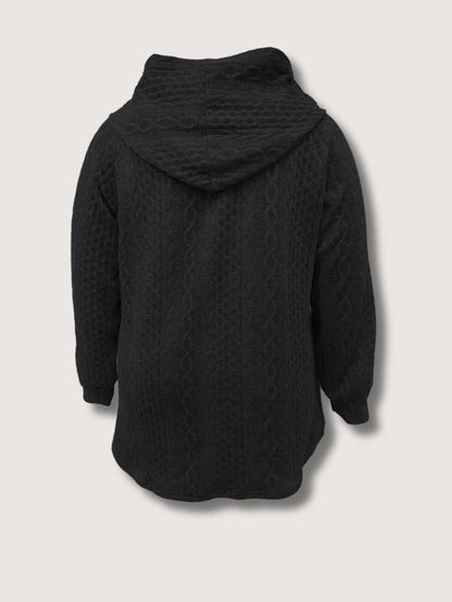 VogeLuxe | Women’s Cable Knit Zip Up Hooded Cardigan